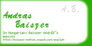 andras baiszer business card